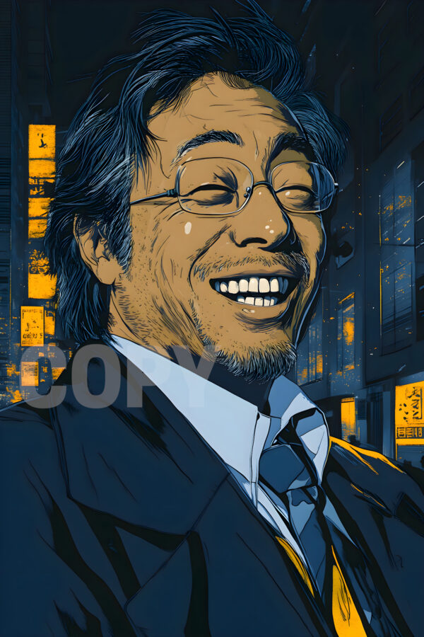 "Happy Satoshi Manga Style" poster in 24"x36" V2