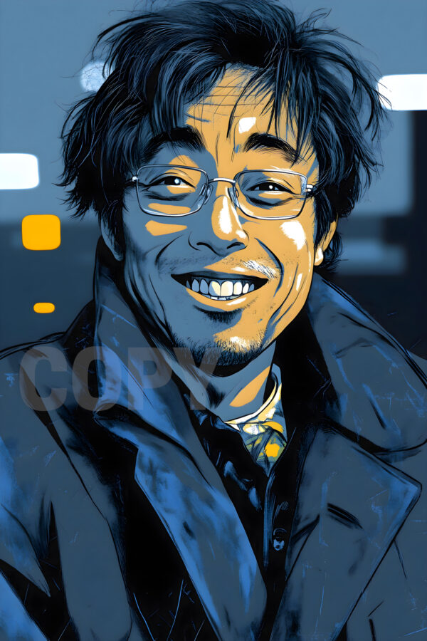 "Happy Satoshi Manga Style" poster in 24"x36" V3