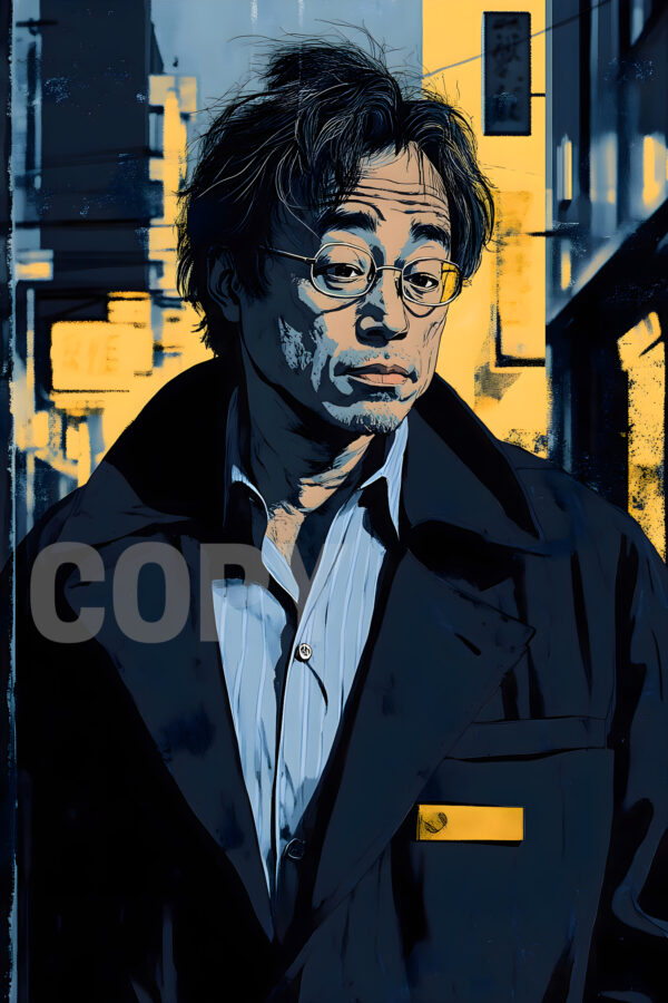 "Calm Satoshi Manga Style" poster in 24"x36" V1