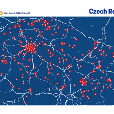 Czech Republic - Bitcoin Locations City Map - Poster / Wall Art