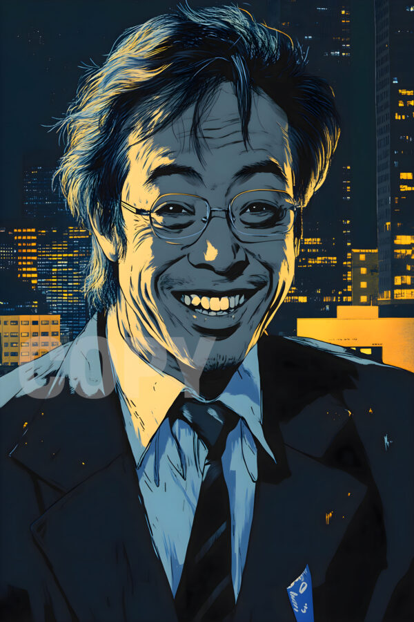 "Happy Satoshi Manga Style" poster in 24"x36" V4