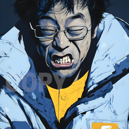 "Angry Satoshi Manga Style" poster in 24"x36" V4